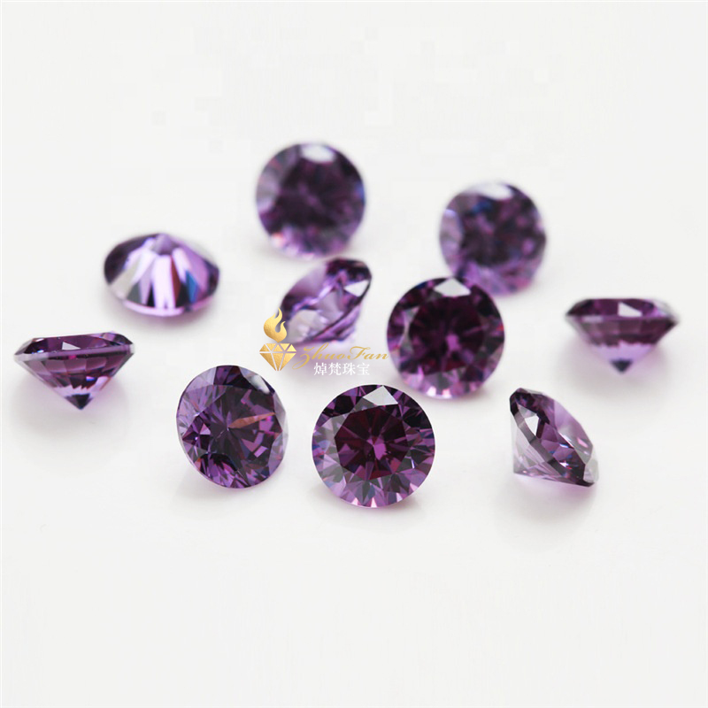 High quality Amethyst color cz gemstones