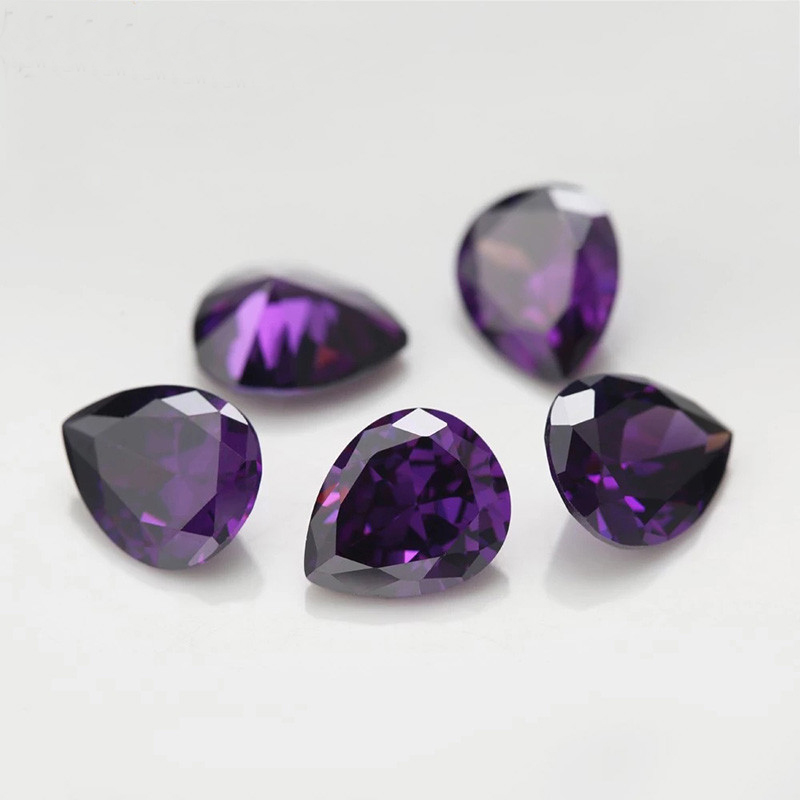 High quality Amethyst color cz gemstones