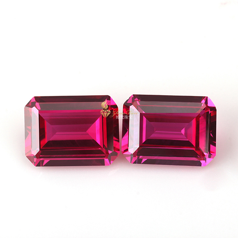 Pink Sapphire Ruby#3 Synthetic Corundum Octagon Emerald Cut For