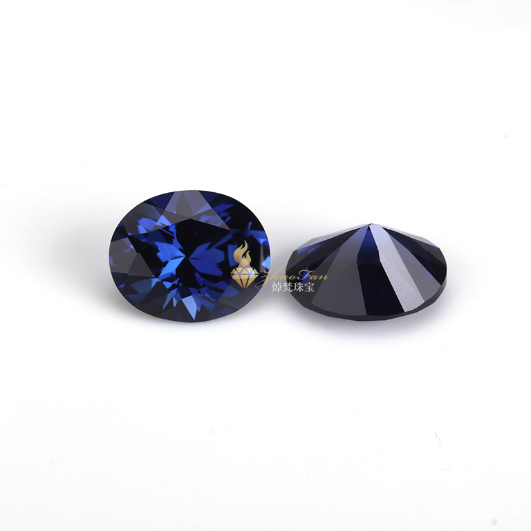 Oval Blue sapphire#34 Synthetic Corundum Gemstones For Sale