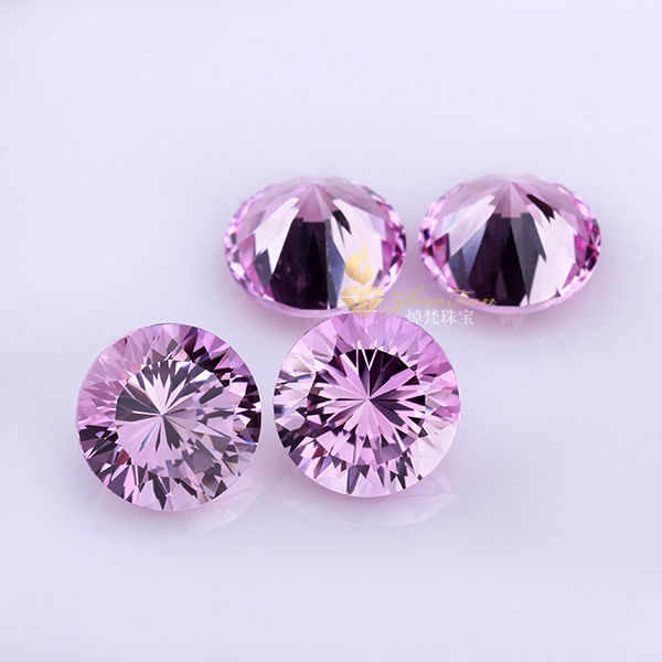 Pink sapphire Ruby#2 Corundum Round Shape 16 Hearts & 16 Arrows Cut Lab Created Stones