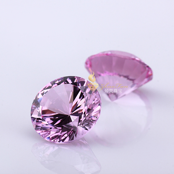 Pink sapphire Ruby#2 Corundum Round Shape 16 Hearts & 16 Arrows Cut Lab Created Stones