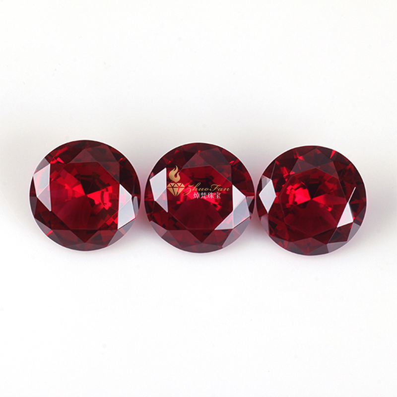 Ruby#5 Round Shape Diamond Cut Corundum Synthetic Stones