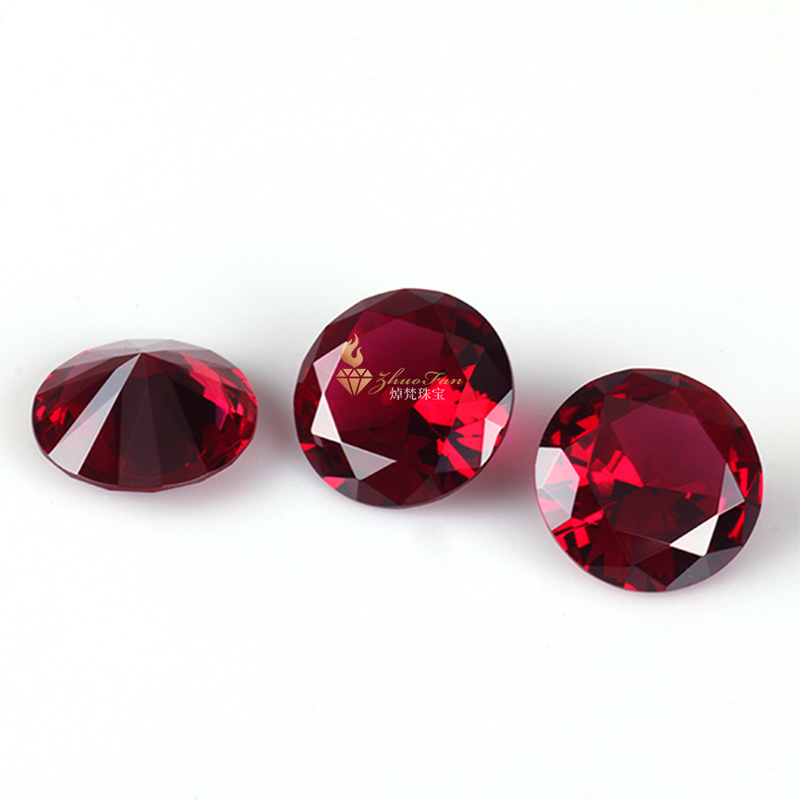 Ruby#5 Round Shape Diamond Cut Corundum Synthetic Stones