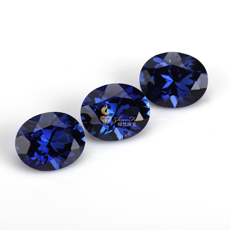 Oval Blue sapphire#34 Synthetic Corundum Gemstones For Sale