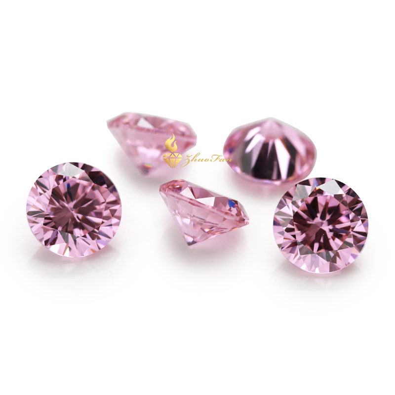 Cubic Zirconia Pink Color Round Shape gemstones