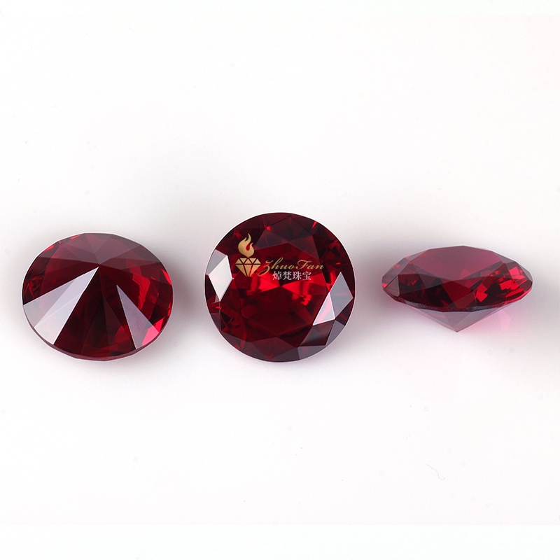 Ruby#5 Round Shape Diamond Cut Corundum Synthetic Stones