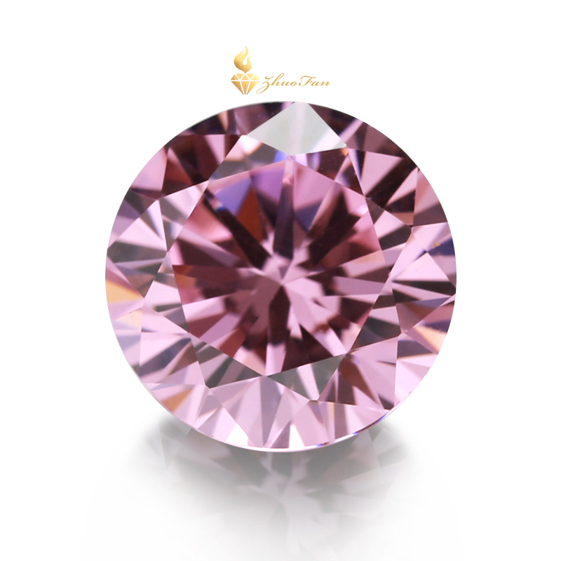 Cubic Zirconia Pink Color Round Shape gemstones