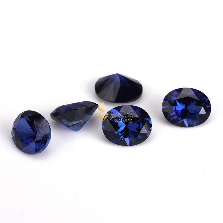 Oval Blue sapphire#34 Synthetic Corundum Gemstones For Sale