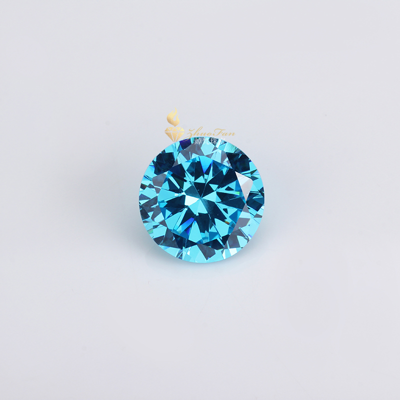 Aqua blue Round Shape Cubic Zirconia stones