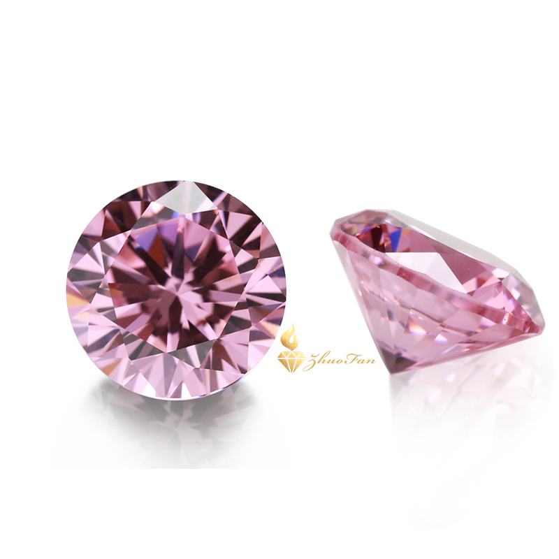 Cubic Zirconia Pink Color Round Shape gemstones