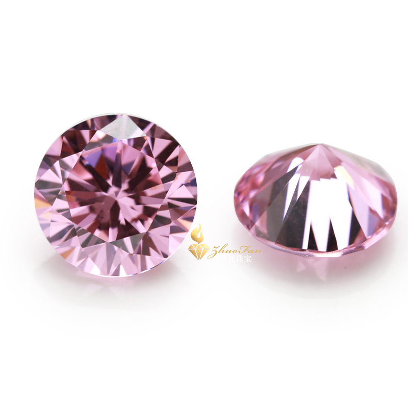 Cubic Zirconia Pink Color Round Shape gemstones