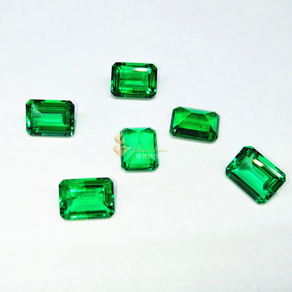 Lab Created Emerald Gems Columbia Green Emerald Cut