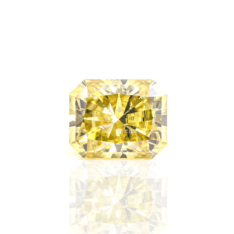 Loose Moissanite Yellow Radiant Cut