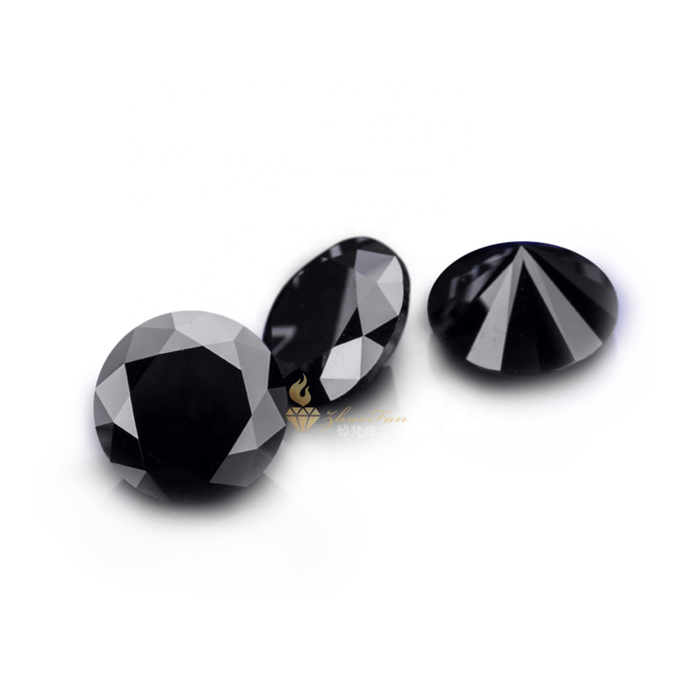 Black Loose Moissanite Round Brilliant Cut