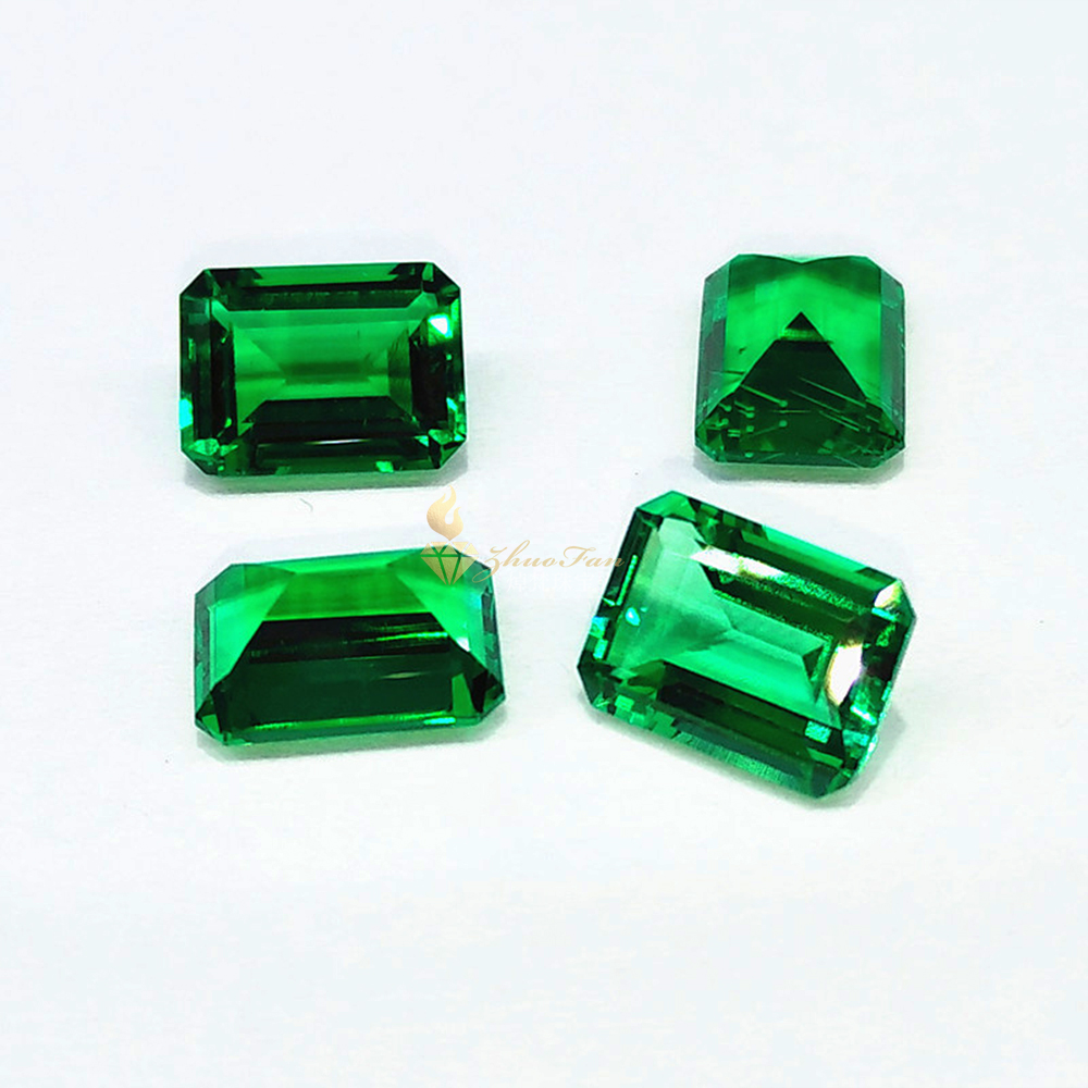 Lab Created Emerald Gems Columbia Green Emerald Cut