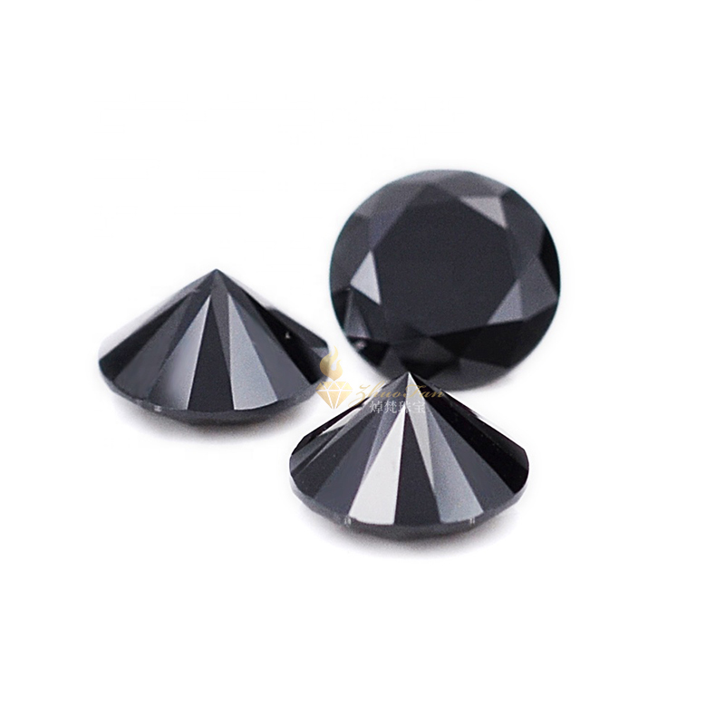 Black Loose Moissanite Round Brilliant Cut