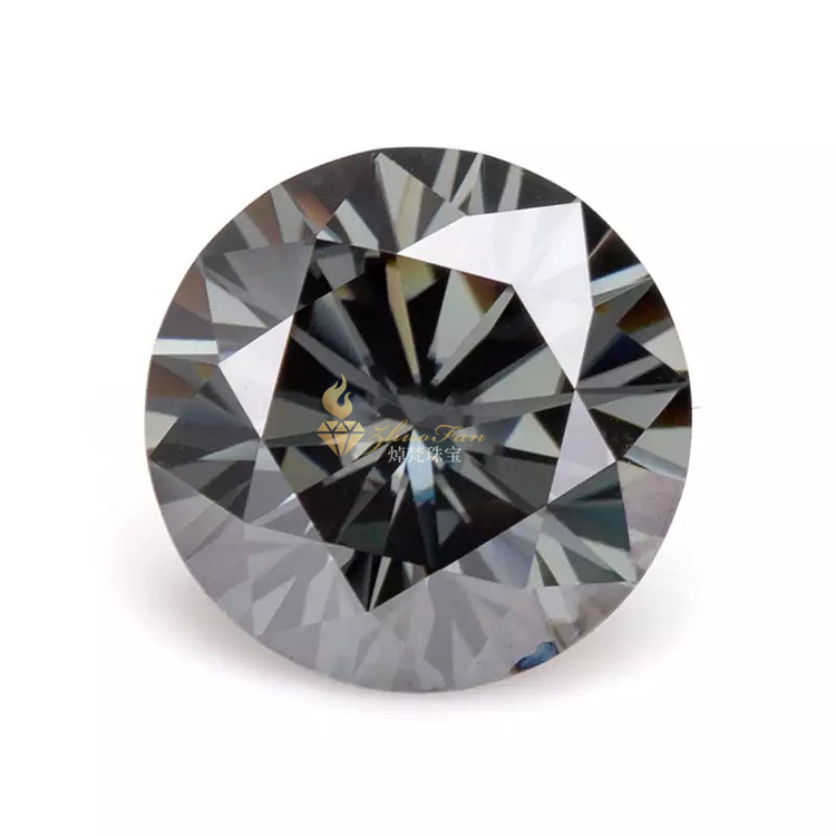 Loose Moissanite Grey Color Round Shape