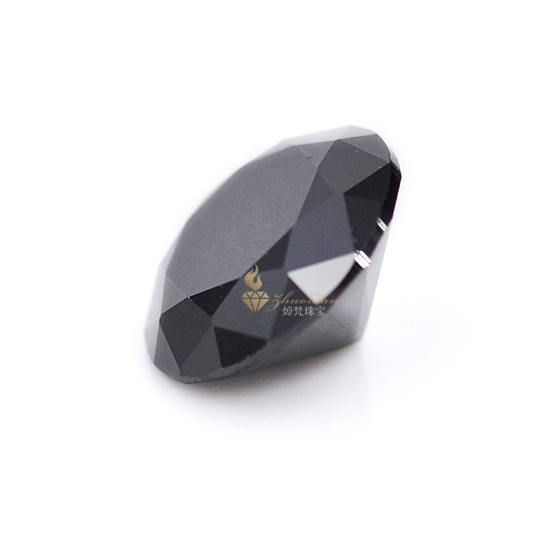 Black Loose Moissanite Round Brilliant Cut