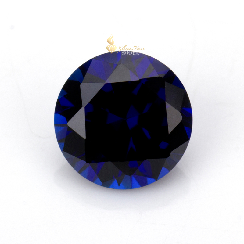 Round Blue sapphire#34 Synthetic Corundum Gemstones 