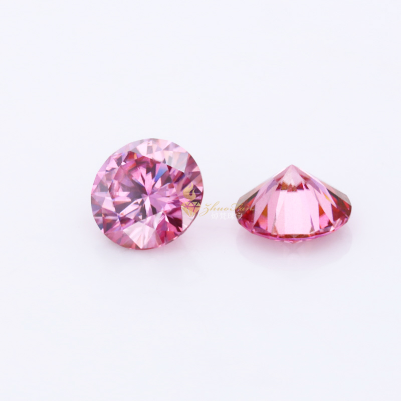 Loose Moissanite Pink Color Round Diamonds