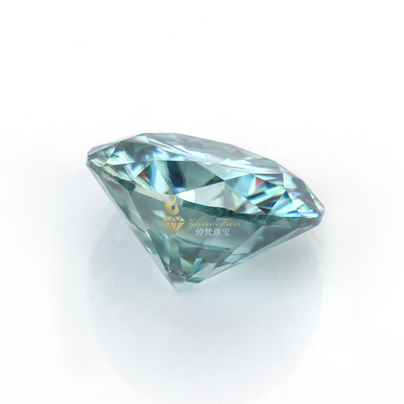 Moissanite Stone Light Blue Color Round Shape