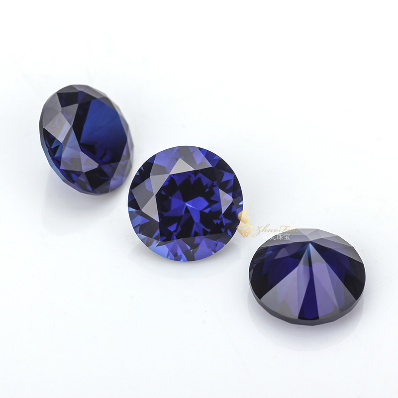 Round Blue sapphire#34 Synthetic Corundum Gemstones 