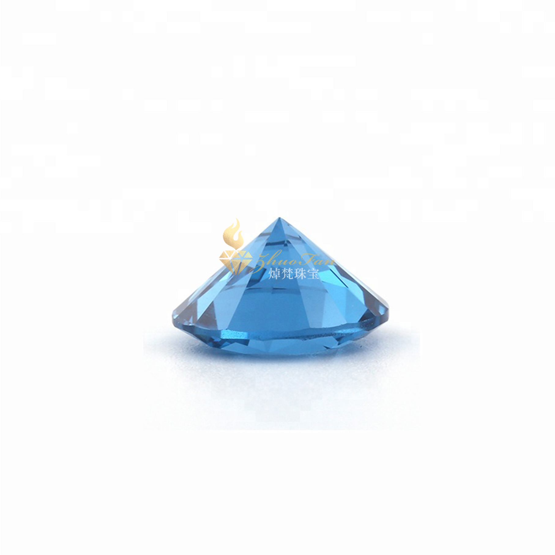 Synthetic Spinel Gemstones Blue Zircon 120# Round Shape