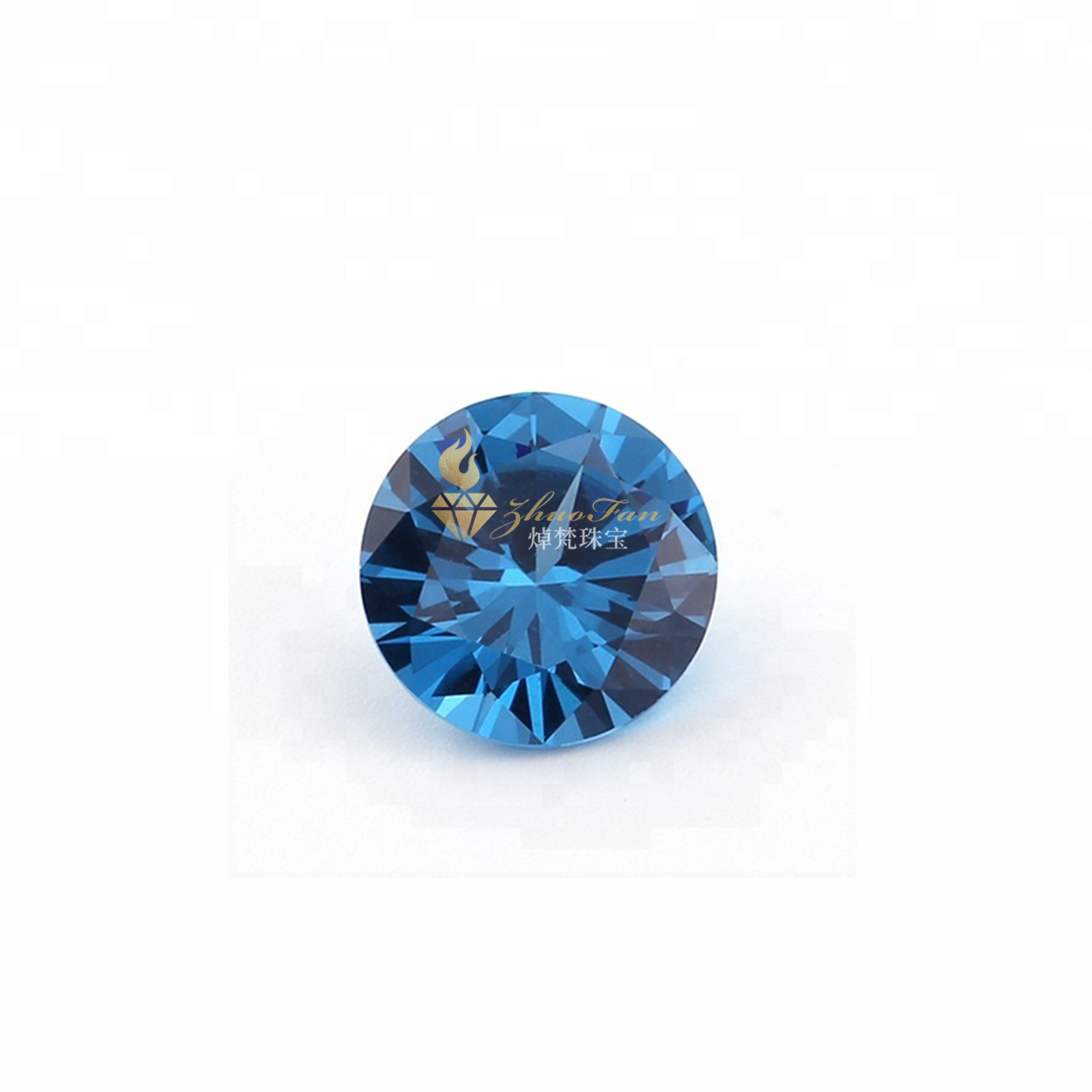 Synthetic Spinel Gemstones Blue Zircon 120# Round Shape