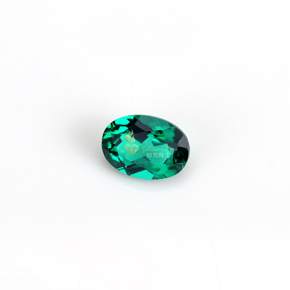 Lab Created Emerald Zambia Green Oval Cut