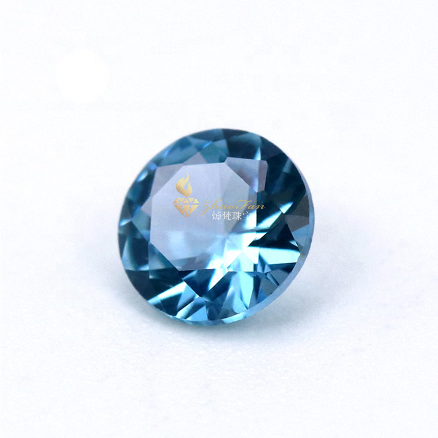 Synthetic Spinel Gemstones Blue Zircon 120# Round Shape