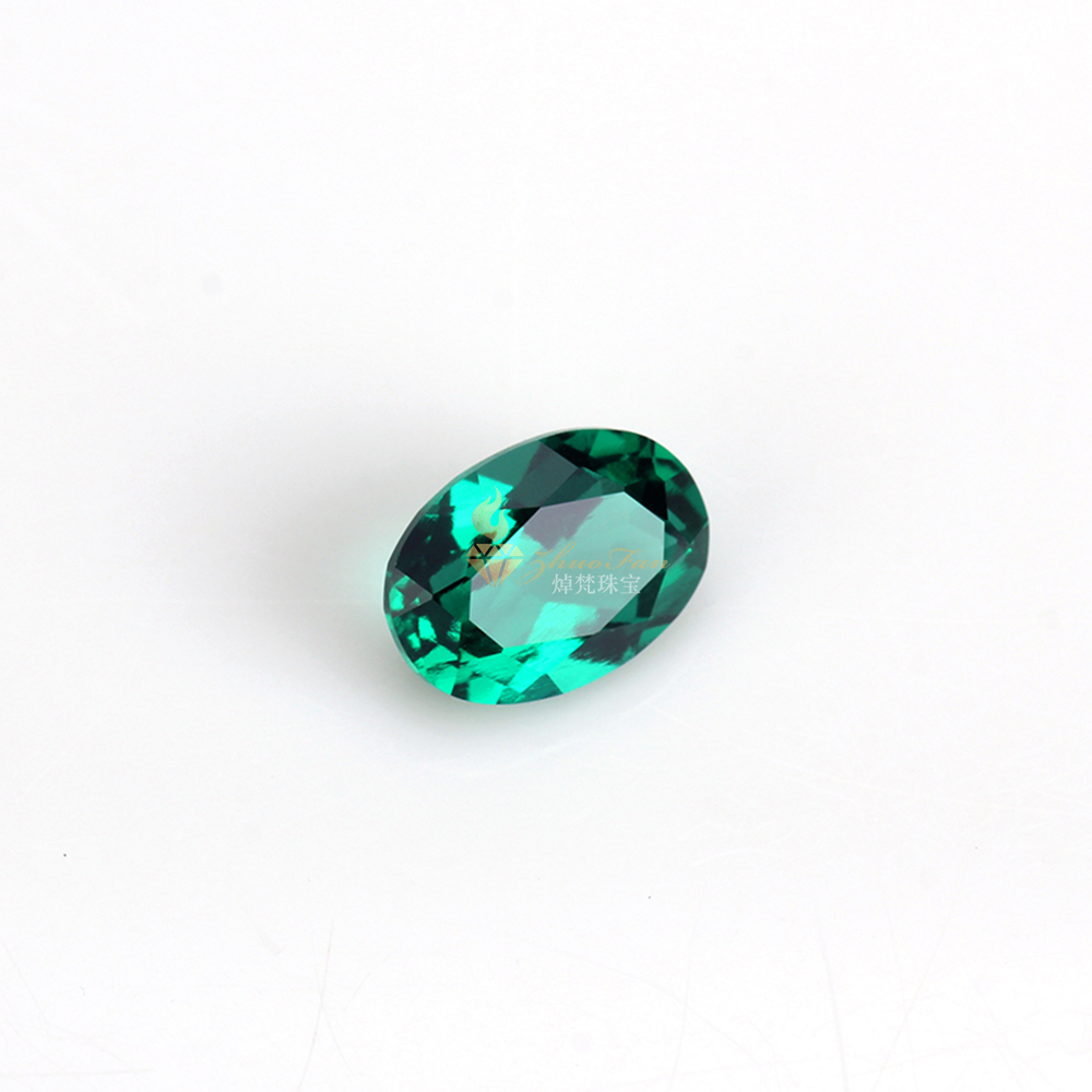 Lab Created Emerald Zambia Green Oval Cut